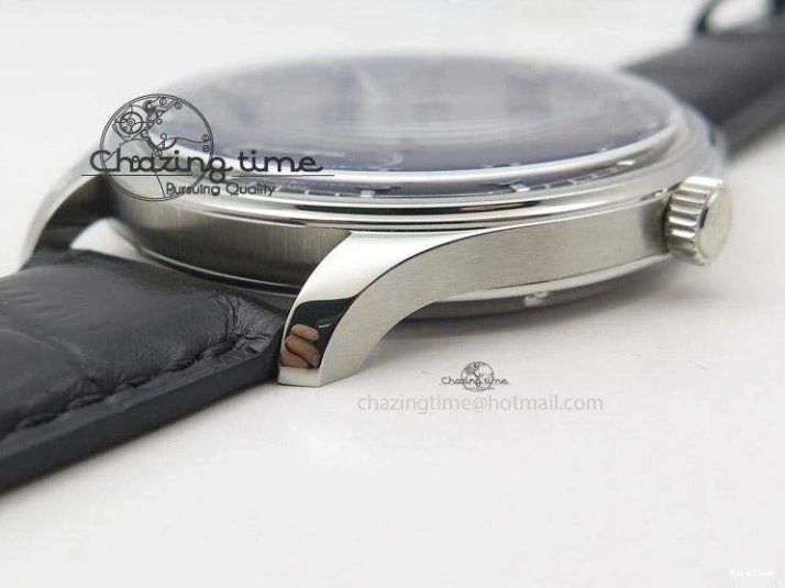 MIROTIME 0121 Portuguese IW545407 Black Dial ZF 1:1 Best Edition On Dark Blue Leather Strap DailyWear 7337